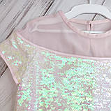 Ошатне блискуче плаття з паєтками для дівчинки Lukas рожеве розмір 152, фото 3