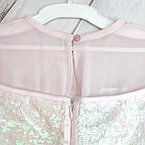 Ошатне блискуче плаття з паєтками для дівчинки Lukas рожеве розмір 152, фото 5