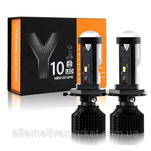 Лампы BI-LED мини-линзы Y10 "H4 MINI LED LENS"(70Вт, 16000Лм, 6000К, 9 ...
