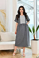 Платье женское лен габардин (48-58)(2цв) "ALISA" недорого от прямого поставщика