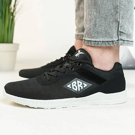 Повсякденні чоловічі кросівки для чоловіків , чорні текстильні, фото 1