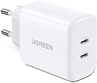 Мережевий зарядний пристрій UGREEN CD243 PD 40 W Smart Fast Charger 2хType-C White (10343)