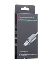 USB кабель магнитный Clip-On Lightning 1m серебристый
