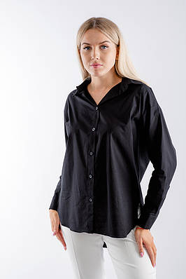 Сорочка жіноча оверсайз чорна 4489 (2000000098425)