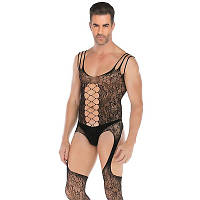 Бодисьют сексуальная боди-сетка с чулками для женщин и мужчин сексуальное белье эротическое белье