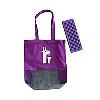 Набор сумка + сидушка для песочницы пляжная с сетчатым дном Фиолет