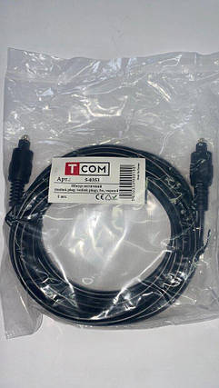 Шнур оптичний, toslink plug - toslink plug TCOM (5метрів, Ø4мм), фото 1