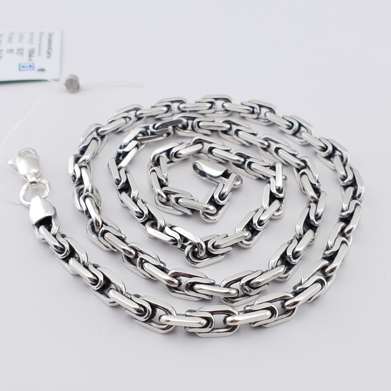 Чоловічий срібний ланцюжок масивний Якір — срібна цепочка якірна Біт 60 см, фото 1