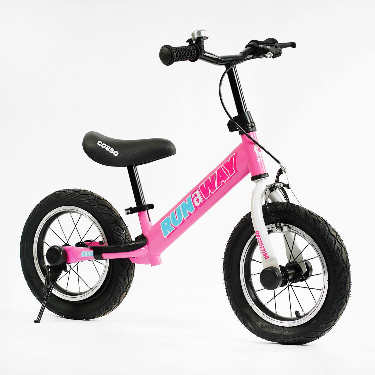 Велобіг CORSO "Run-a-Way" сталева рама, колесо 12", надувні колеса, підніжка, підставка для ніг, тормоз