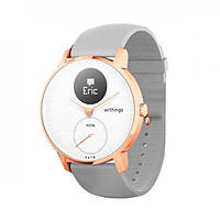 Смарт-часы WITHINGS Steel HR Watch 36mm White/Rose Gold with Grey Silicone Band 3700546704260