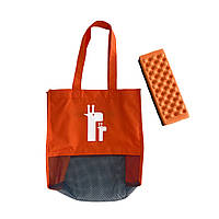 Набор сумка + сидушка для песочницы пляжная с сетчатым дном Оранжевый