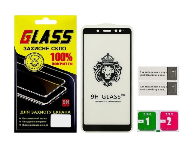 Защитное стекло для Xiaomi Redmi Note 5/5 Pro Full Glue Lion (0.3 мм, 2.5D, чёрное) - фото 1 - id-p1820020748