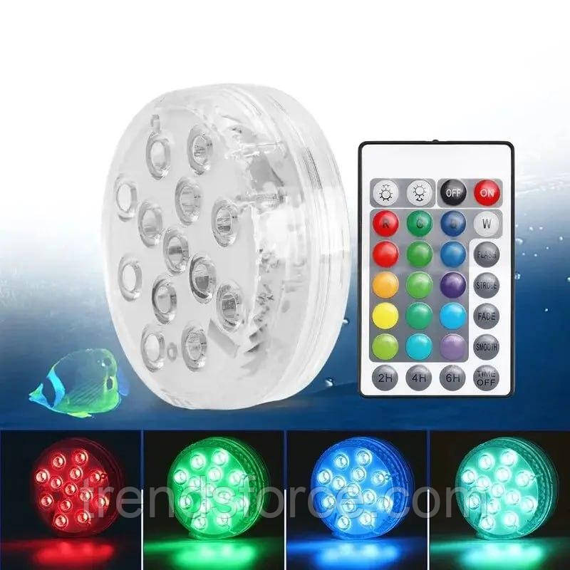 Светодиодная декоративная водонепроницаемая Led лампа 12 цветов 206943 - фото 1 - id-p1831299141