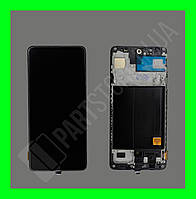 Дисплей модуль Samsung SM A515 OLED A51 Black 2020 (оригинальный размер матрицы) в сборе с рамкой