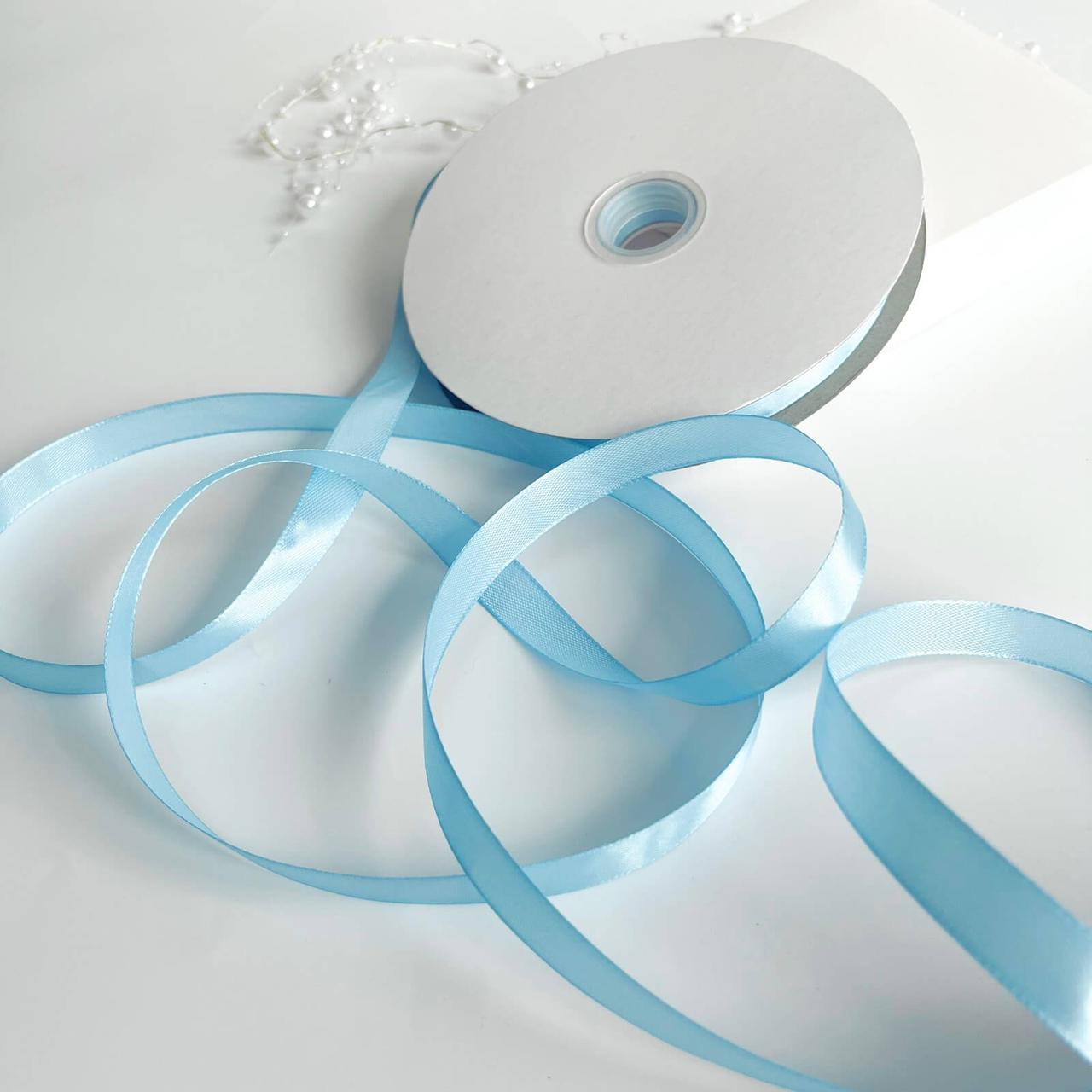 Стрічка атлас 1,2 см, метр (Блакитний), фото 1