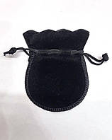 Мешочек бархатный 7х9 см черный для упаковки, хранения украшений и подарков