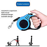 Рулетка повідець із висувною стрічкою для собак до 33 кг 5 м Механічний міцний для великих порід, фото 8