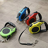 Рулетка повідець із висувною стрічкою для собак до 33 кг 5 м Механічний міцний для великих порід, фото 2