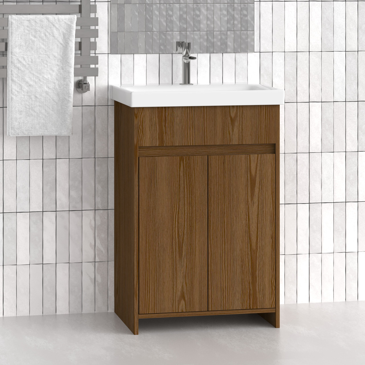 Тумба з умивальником ТПУ-3 900х430х570 мм Дуб Родос темний, фото 1