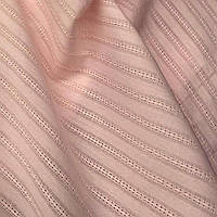 Ткань для рукоделия хлопковый батист с вышивкой бледно-розового цвета, 50см/34см