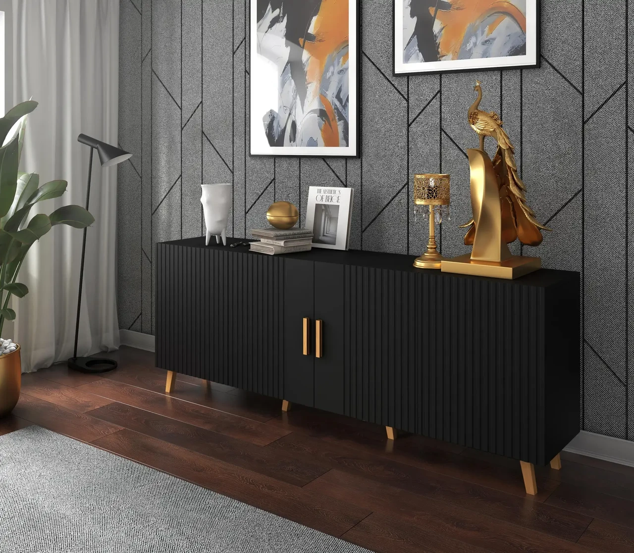 Комод  Verona чорний Польща CAMA, фото 1