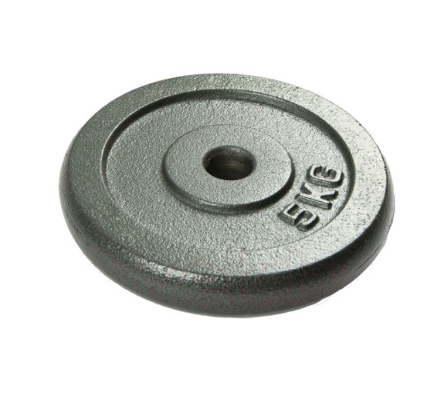 Металлический диск (блин) для гантелей и штанги вес 5 кг посадочный ...