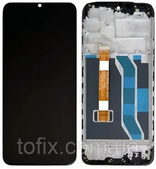Дисплей Oppo Realme 5 Black (REALME5LCDTP) сервісний оригінал у зборі з рамкою