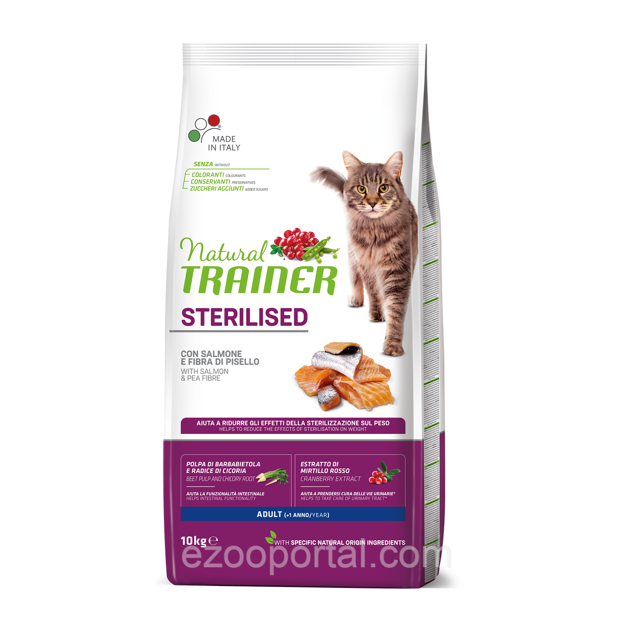 Сухий корм для стерелізованих котів із лососем Трейнер Trainer Natural Super Premium Adult Sterilised 10кг