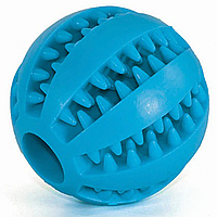 Іграшка м'ячик з отворами для корму 7 см 7см Синий