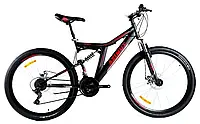 Горный велосипед 26 дюймов размер рамы 18" Azimut Blackmount GFRD Чёрно-красный