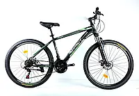 Горный велосипед 26 дюймов размер рамы 17" Azimut Aqua GFRD Черно-зеленый