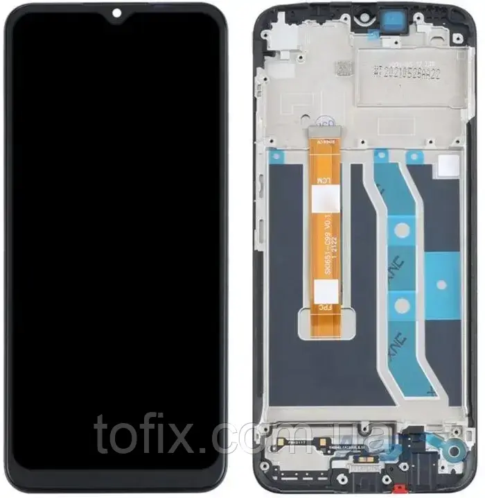 Дисплей Oppo Realme C11 Black (4904573) сервісний оригінал у зборі з рамкою