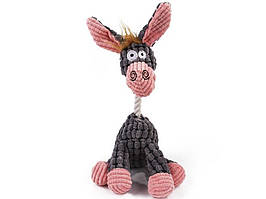 Ослик іграшка для собак з пищалкою м'яка плюшева 28 см х 7 см Хіт продажу!