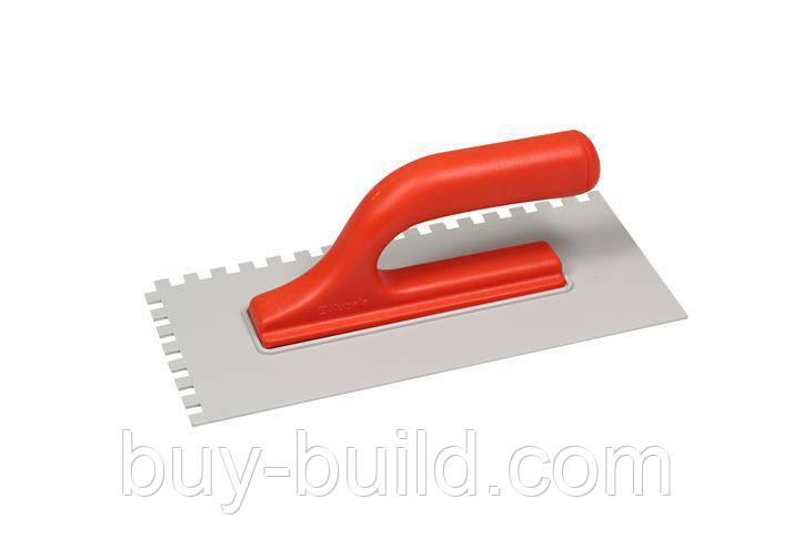 Kubala Зубчаста гладилка пластик 130х270мм, зуб 10х10, фото 1