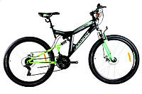 Горный велосипед 26 дюймов размер рамы 17" Azimut Scorpion GFRD Чёрно-зелёный