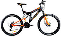 Горный велосипед 26 дюймов размер рамы 17" Azimut Scorpion GFRD Чёрно-оранжевий