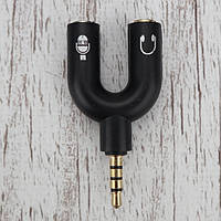 Сплинтер Аудиоадаптер Разветвитель для наушников и микрофона Addap AJA-03, 3,5 мм Jack 3-pin на 4-pin