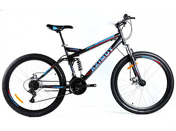 Гірський велосипед 26 дюймів розмір рами 18" Azimut Race GFRD Чорно-синій