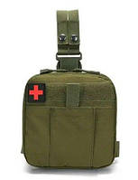 Підсумок під аптечку на стегно | Настегенна аптечка EDC | Сумка тактична Олива A017