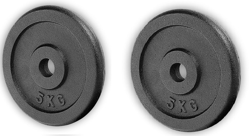 Металевий диск (блин) для гантелей і штанги вага 2 штуки по 5 кг посадковий діаметр 25 мм