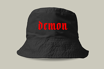 Панама чорна з дизайном "demon"