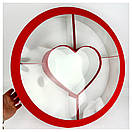 Кругла коробка із серцем та перетинками  50*10 см червона, фото 2