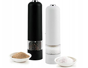 Набір електричних млинків для солі та перцю 2в1 Cleo-Art біло- чорна