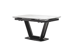 Стіл обідній розкладний TML-870 білий мармур/ чорний Vetro Mebel