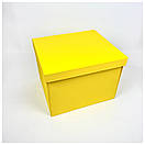 Коробка ромашка із серцями 25*25*20 см жовта, фото 2