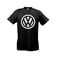 Футболка мужская Volkswagen с большим логотипом черная