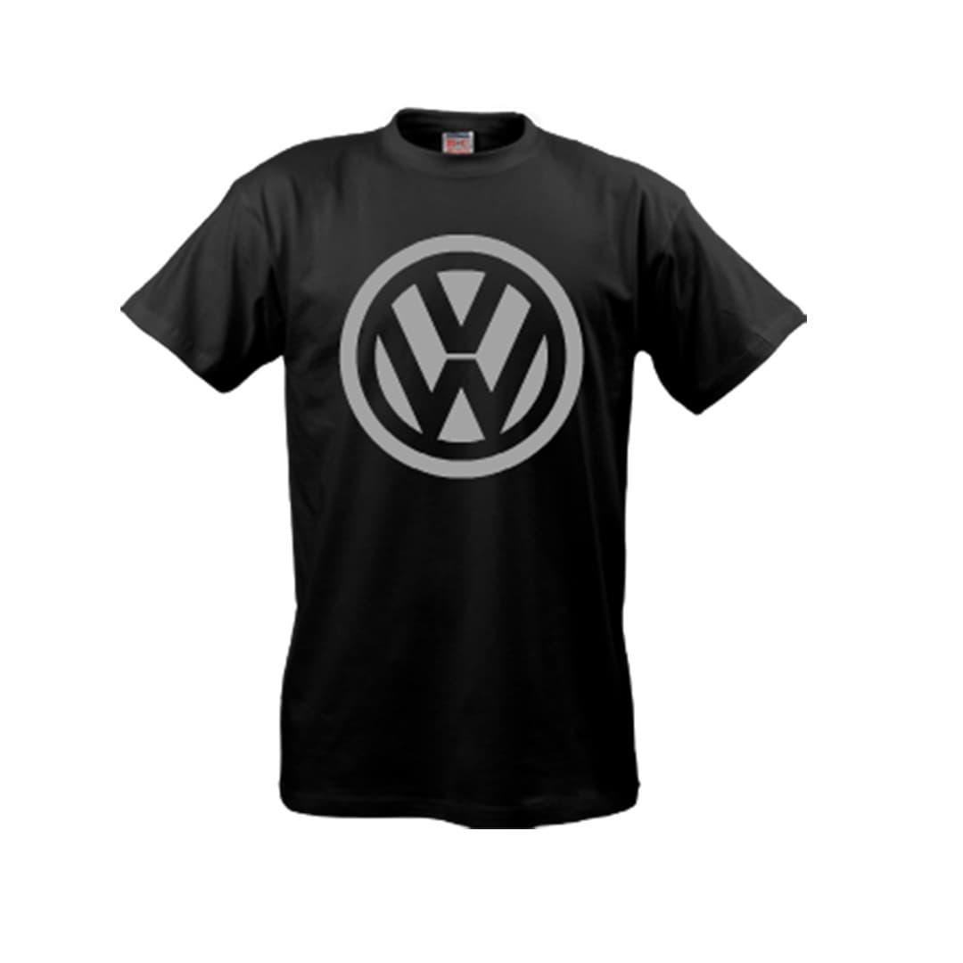 Футболка чоловіча Volkswagen з великим сірим логотипом чорна