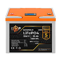 Акумулятор LP LiFePO4 LCD 24V (25.6V) - 52 Ah (BMS 60A/30А) пластик