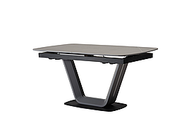 Стіл обідній розкладний TML-870 білий мармур/ чорний Vetro Mebel