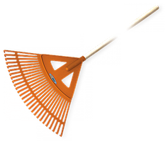 Граблі віялові 27 зубців з дерев'яним держаком, 
KT-CX27W